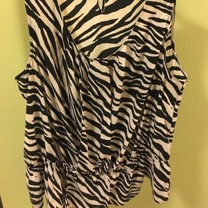 Zebra print sleeveless blouse